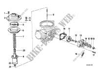 Carburetor cap/piston/starter housing Fuel preparation and control R 80 bmw-motorcycle 1984 2V (85-95) 3534
