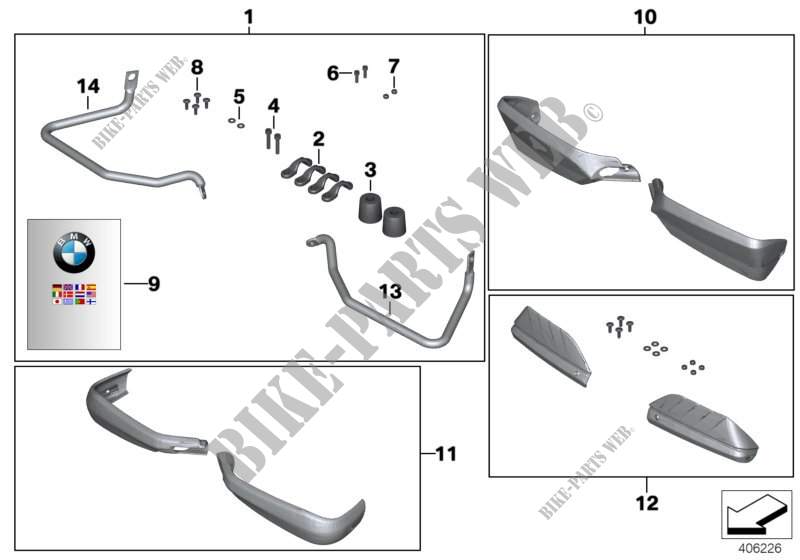 Set, hand safety bar for BMW F 650 GS from 2006